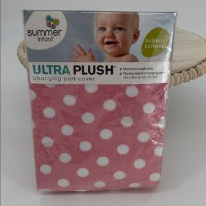NWT Summer Infant Pink Polka Dot Changing Pad Cover